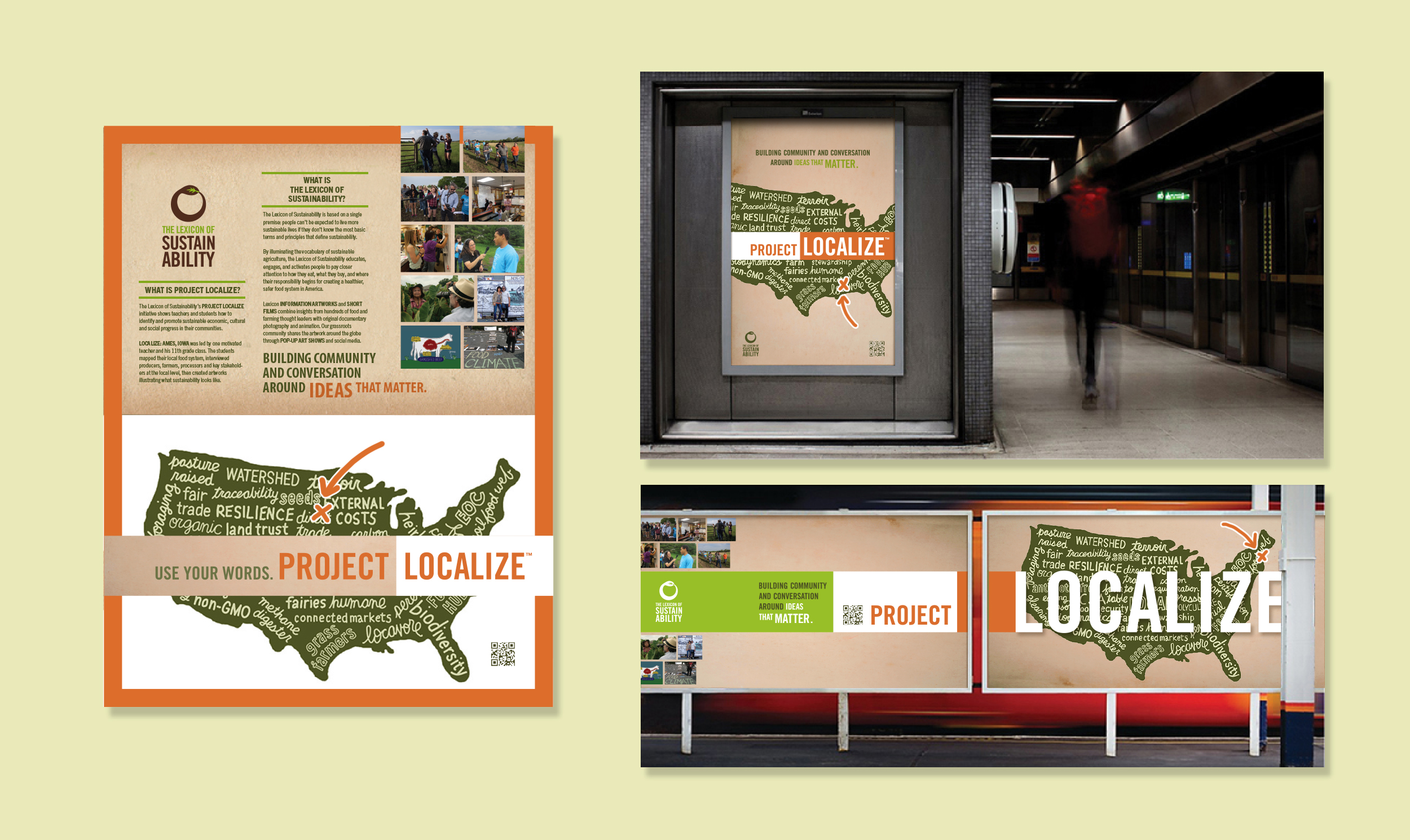image of Project Localize subway poster and postcard by Digges Design