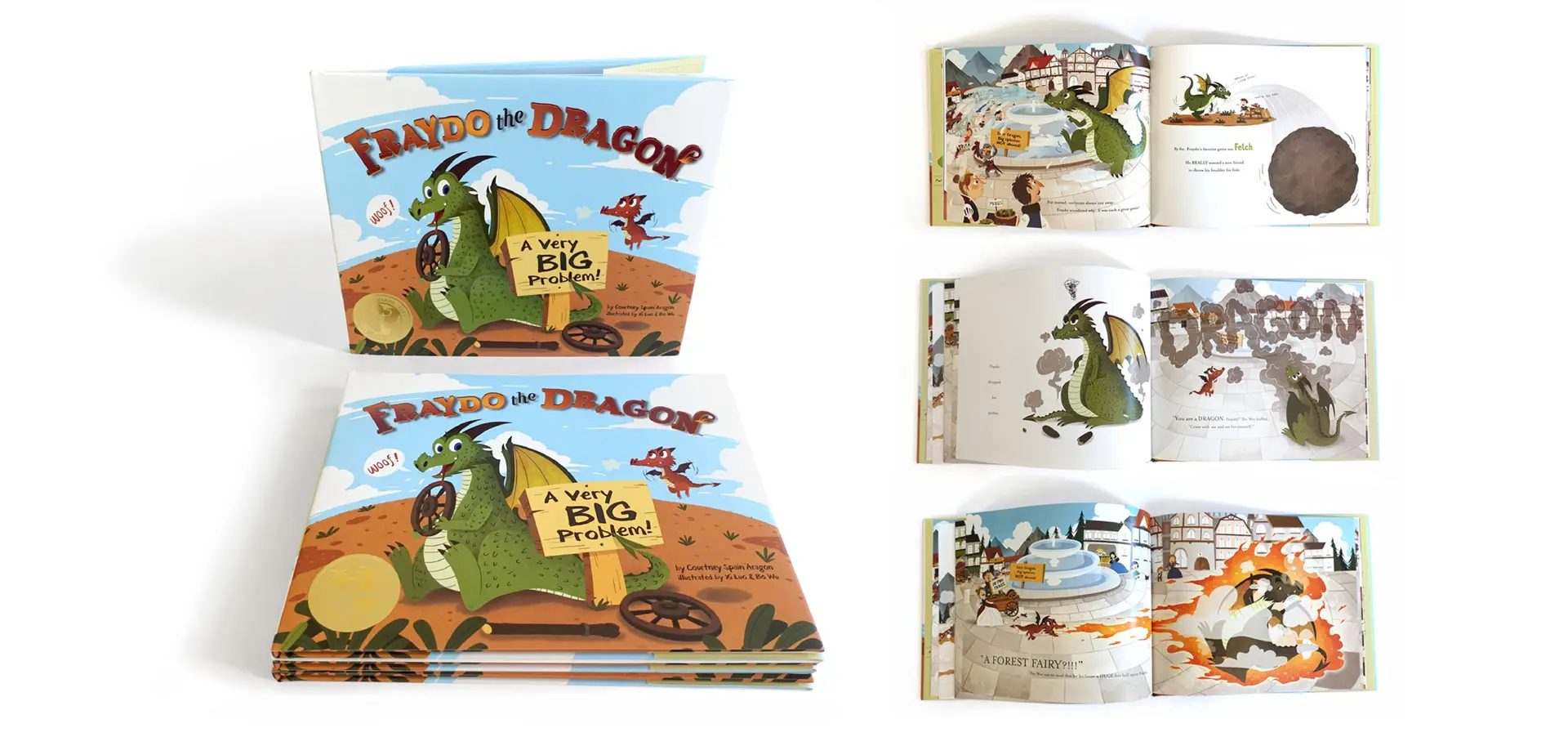 image of open children's book with vibrant illustrations by Digges Design