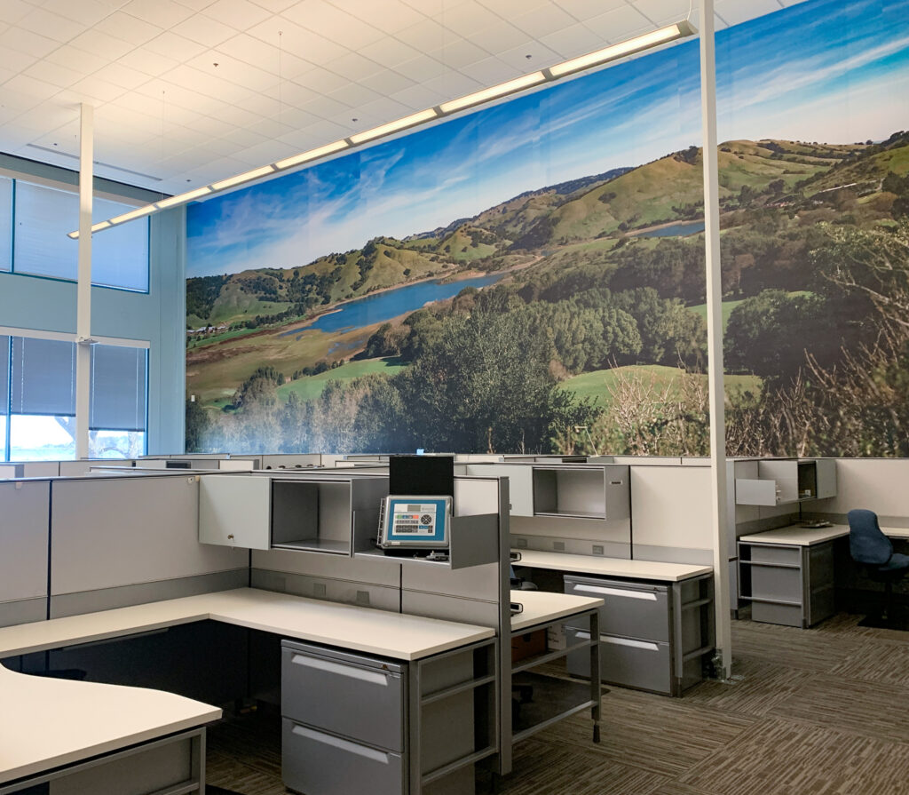 HydroPoint mural of countryside lake