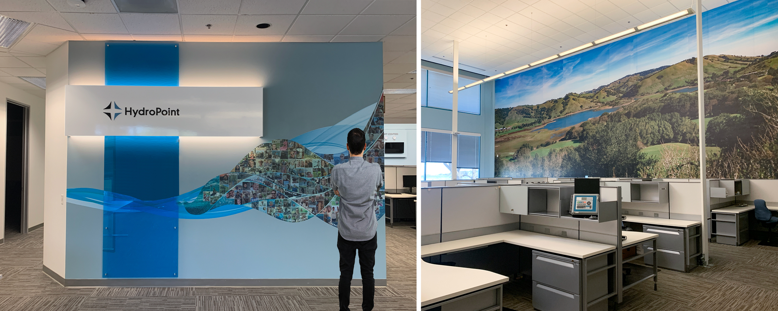 HydroPoint office mural design by Digges Design