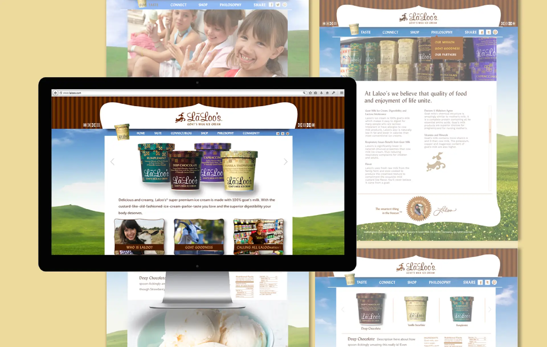 Laloo's Goat's Milk Ice Cream website design by Digges Design