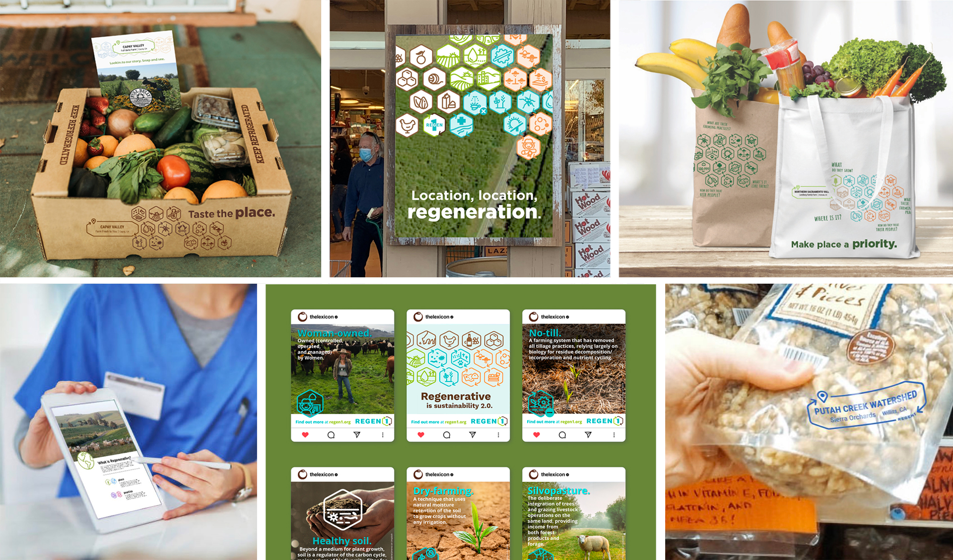 Regen1 icon fingerprint on packaging, social and education tool design by Digges Design