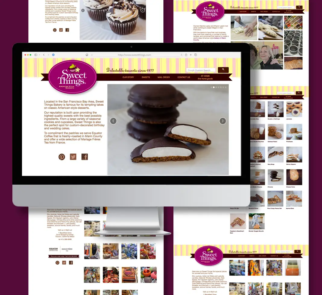 Sweet Things website design by Digges Design